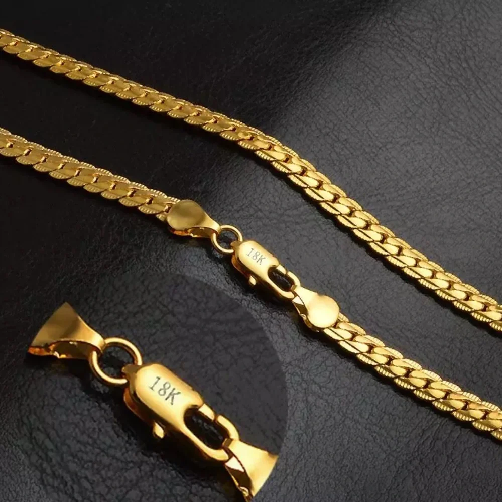 18K gold plated snake chain necklace - Picture 3 of 4